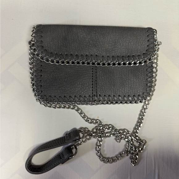 Sondra Roberts Handbags - Sondra Roberts Gray Chain Strap Clutch